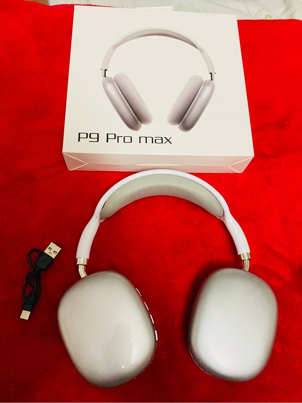 P9 Pro Max Wireless Over-Ear Headphones - Silver